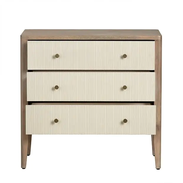 Ribbed Front 3 Drawer Chest Ribbed Front 3 Drawer Chest