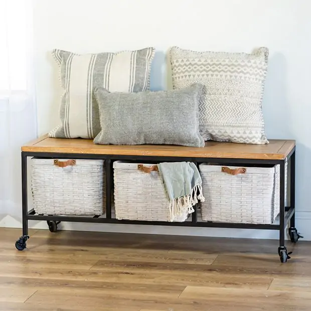 Storage bench on wheels discount