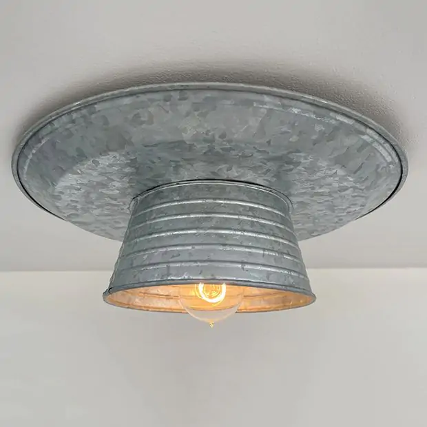 Galvanized flush mount ceiling light hot sale