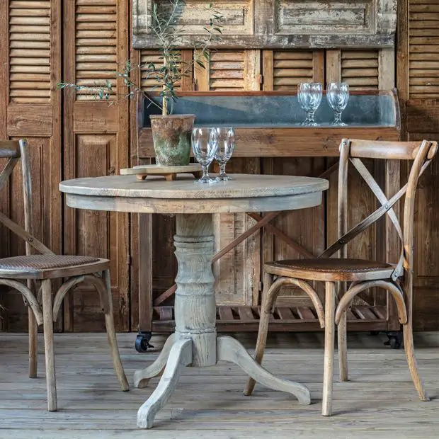 Rustic Bistro Accent Table Antique Farmhouse