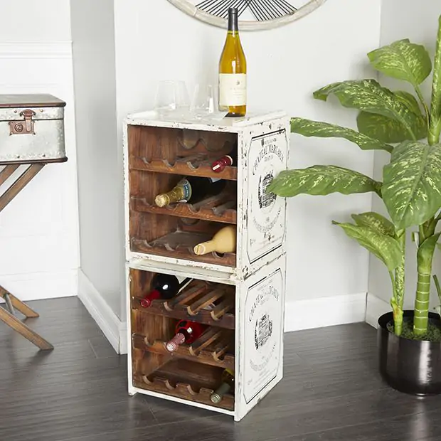 Rustic Country Wine Rack Antique Farmhouse