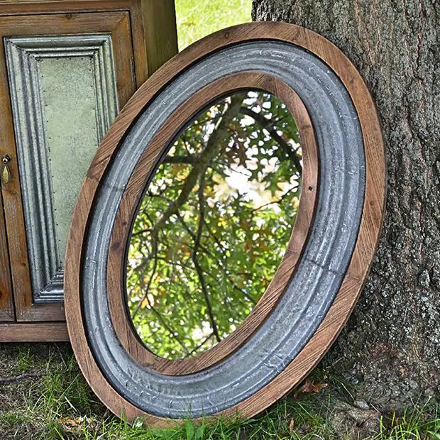 Rustic Farmhouse Oval Mirror | Antique Farmhouse