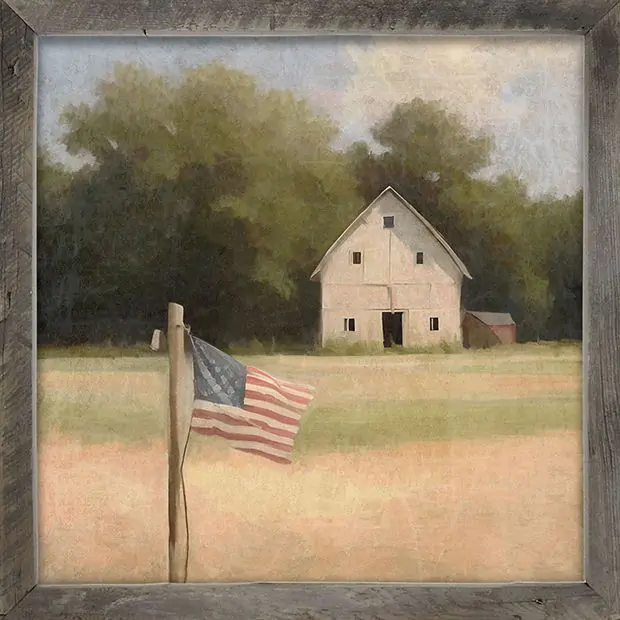 american flag barn picture