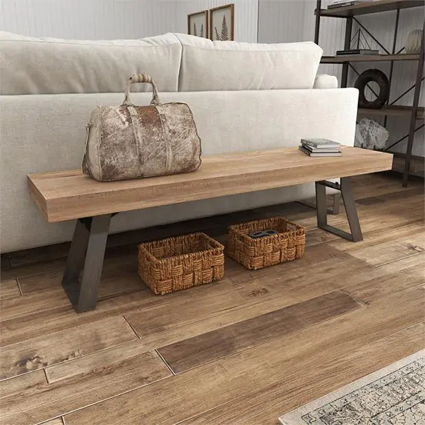 Rustic Industrial Entryway Bench Antique Farmhouse