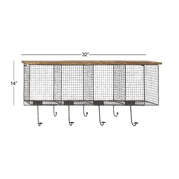 Rustic Industrial Wall Hook Rack Antique Farmhouse