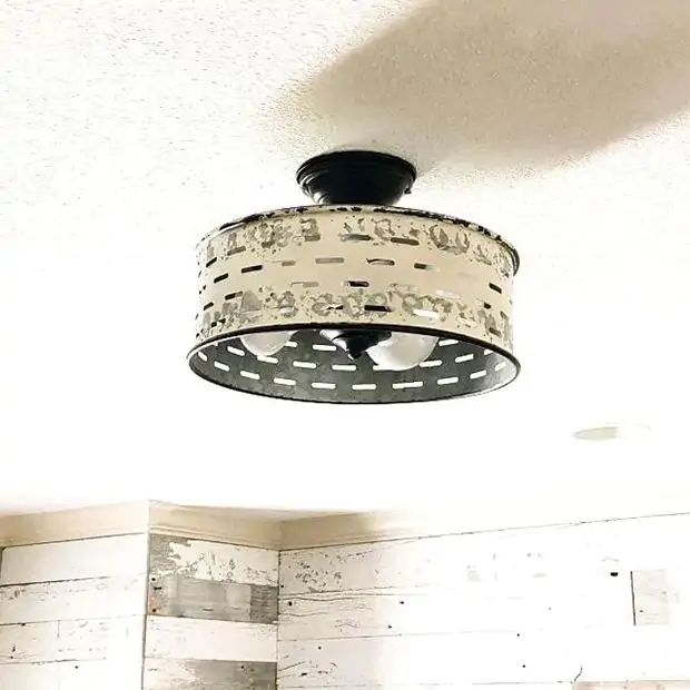 Rustic Metal Farmhouse Flush Mount Light Antique Farmhouse
