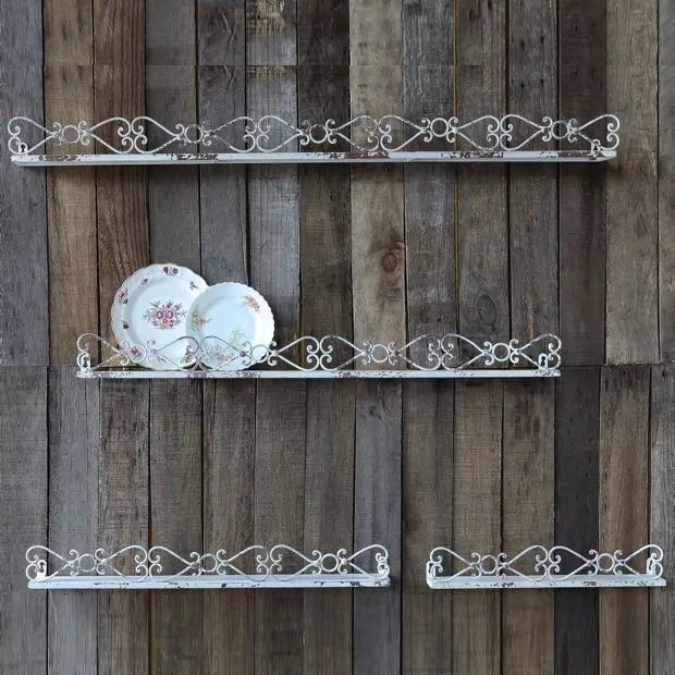 Rustic Metal Wall Shelves Set of 4 | Antique Farmhouse
