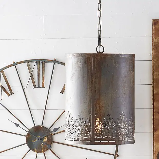Punched tin pendant light new arrivals
