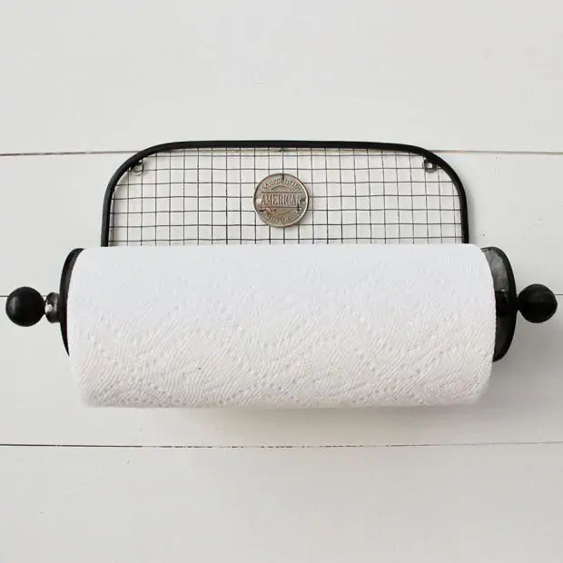 Rustic Wall Mount Paper Towel Holder Antique Farmhouse