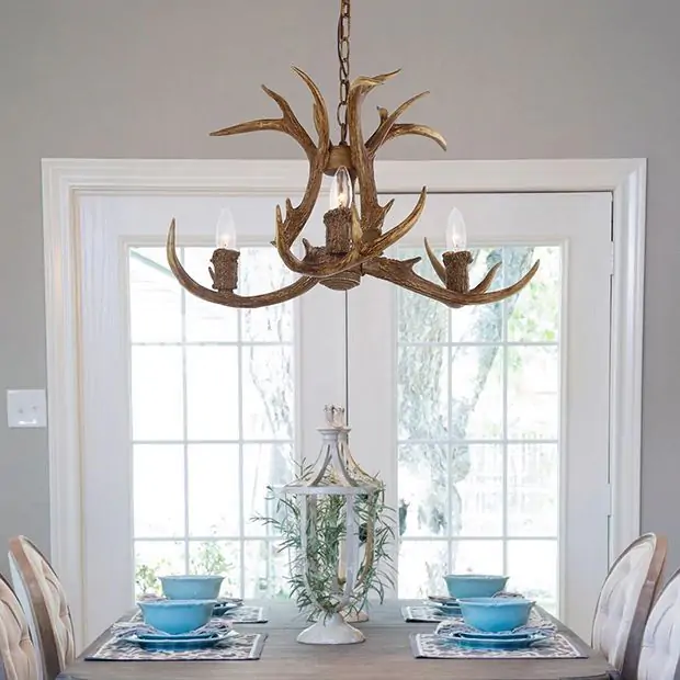 Rustic Woodland Antler Chandelier Antique Farmhouse