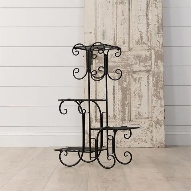 Scrolled Metal Tiered Plant Stand | Antique Farmhouse