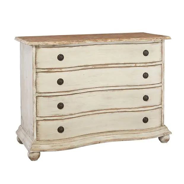 Shabby Chic Curved 4 Drawer Chest | Antique Farmhouse