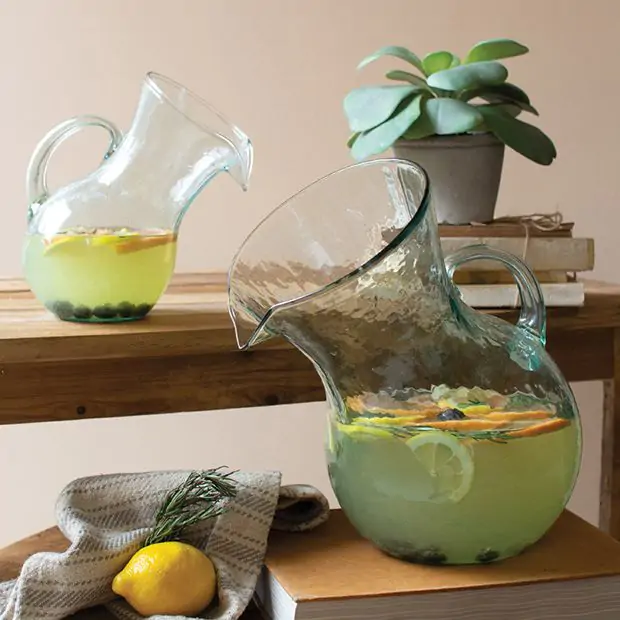 Antique Farmhouse Glass Pitcher