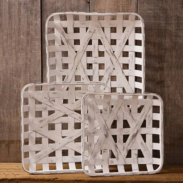 Simply Chic Distressed Tobacco Baskets Set of 3