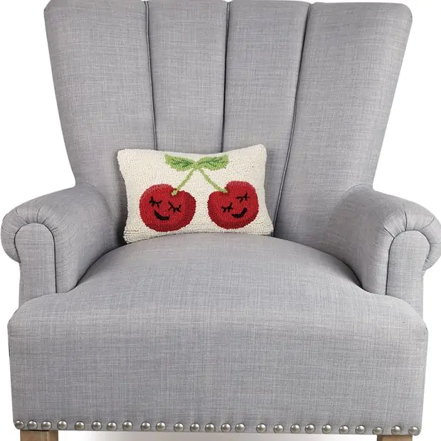 Antique Farmhouse Smiling Cherries Hook Pillow - Thumbnail 2