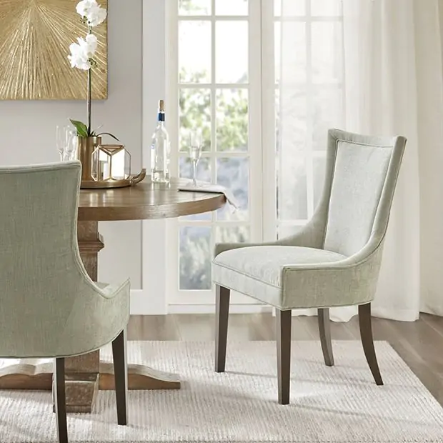 Sophisticated Elegance Upholstered Dining Chair Set of 2 Antique Farmhouse