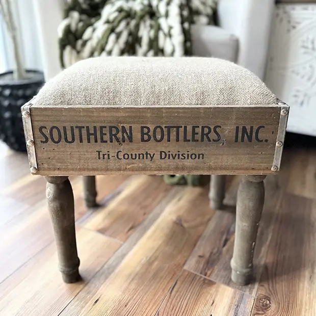 Southern Crate Foot Stool Antique Farmhouse