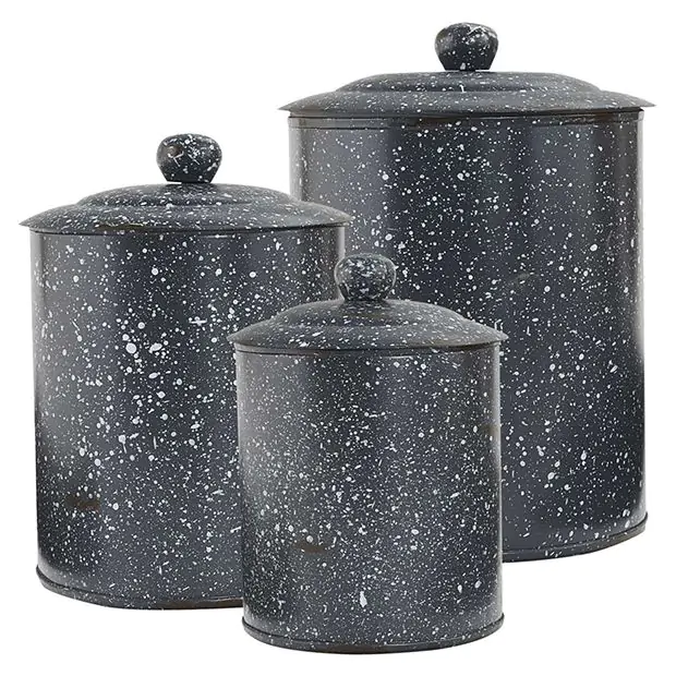 Speckled Enamelware Canister Set of 3 | Antique Farmhouse