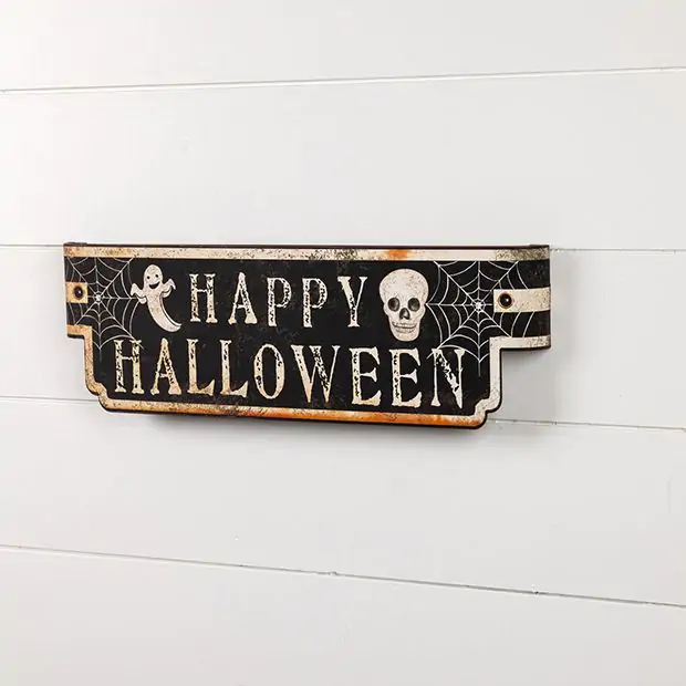 Spooky Season Happy Halloween Wall Sign | Antique Farmhouse