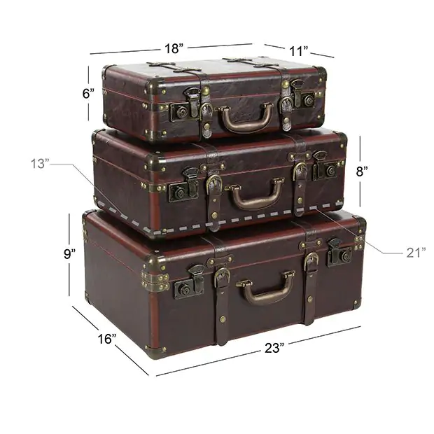 Stacking Decorative Suitcase Set of 3 Antique Farmhouse