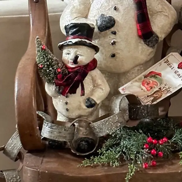 高感度ショップで2023年売れたブランド Snowman Sparkling Standing Figure Farmhouse Antique | Inch 8.5 アイドル