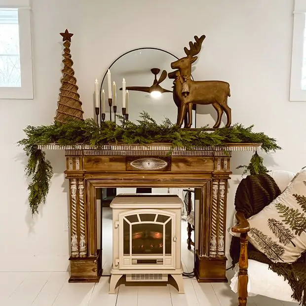 Stately Wood Carved Wall Mantel | Antique Farmhouse