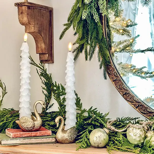 Swan Candle Holder Set of 2 | Antique Farmhouse