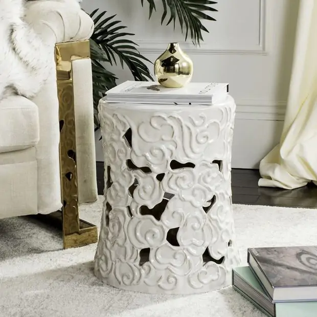 Swirling Clouds Ceramic Garden Stool | Antique Farmhouse