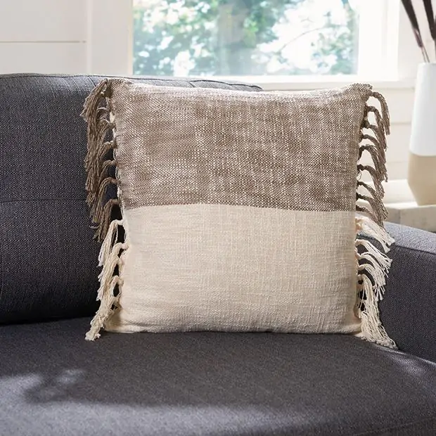 Fringe decorative pillows best sale