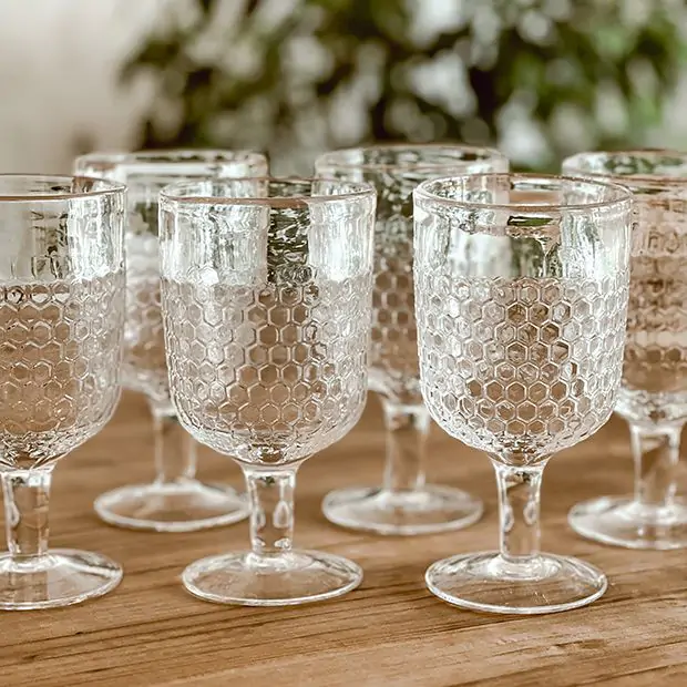 Textured Stem Drinking Glass | Antique Farmhouse