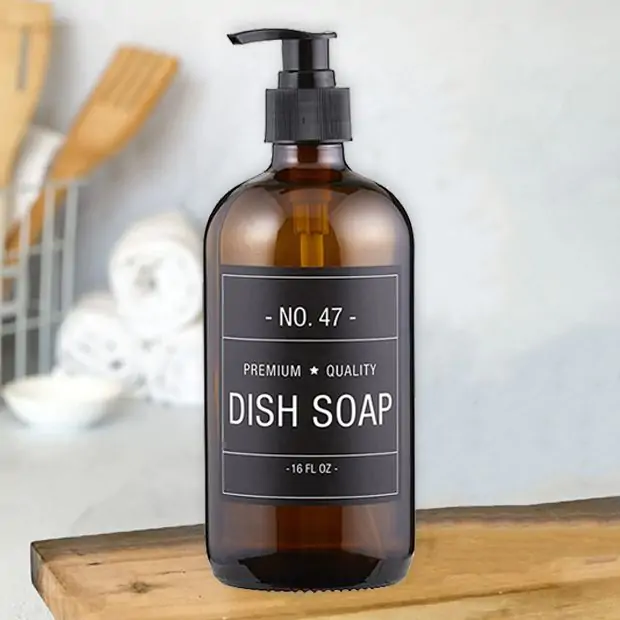 Tinted Glass Dish Soap Dispenser Antique Farmhouse