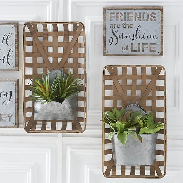 tobacco basket shelf Tobacco Basket Wall Pocket Set of 2