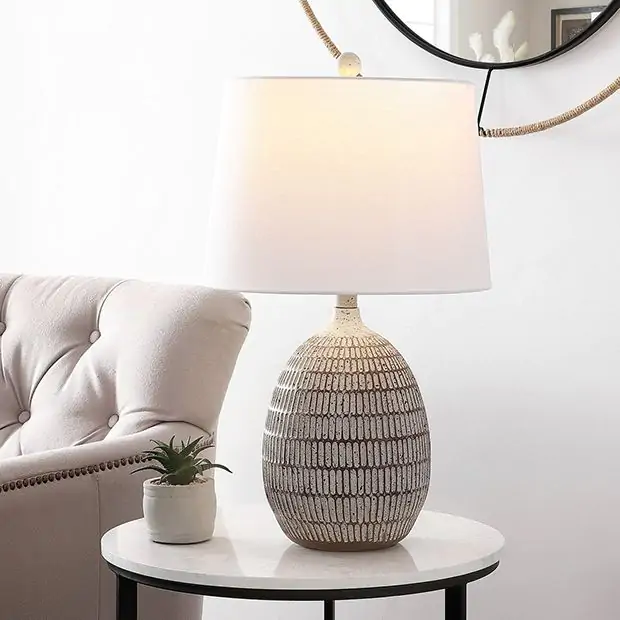 Touch Of Boho Carved Accent Table Lamp Antique Farmhouse
