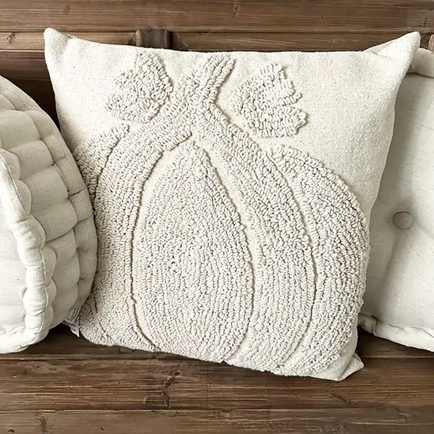 Pumpkin Cotton Tufted Pillow