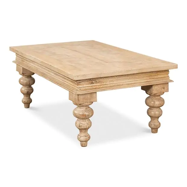 Turned Leg Parquet Top Coffee Table | Antique Farmhouse