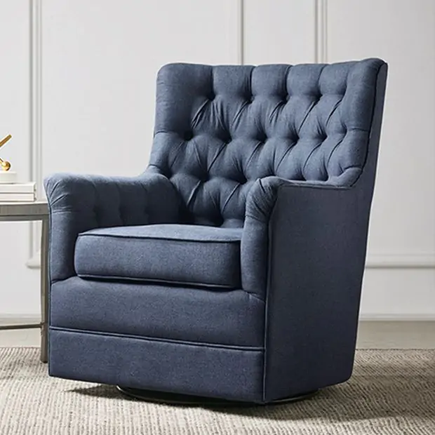 Upholstered Swivel Glider Chair Antique Farmhouse