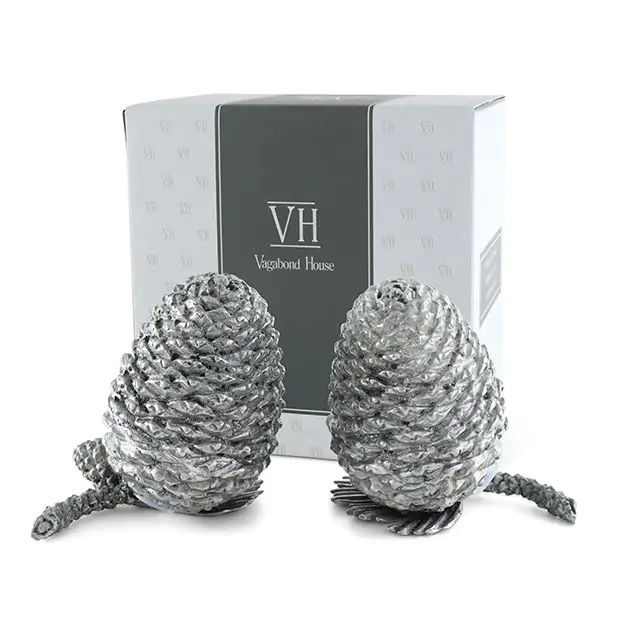 Vagabond House Pewter Pine Cones Salt and Pepper Shaker - Thumbnail 2