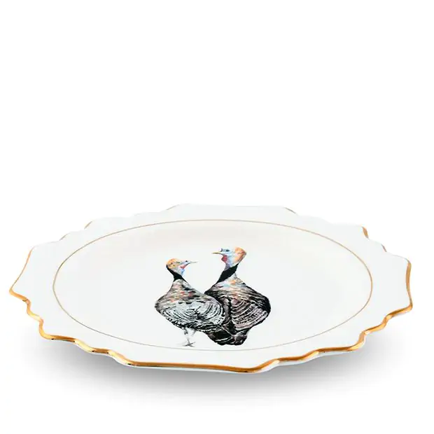 Vagabond House Scalloped Turkey Bone China Bread Plate