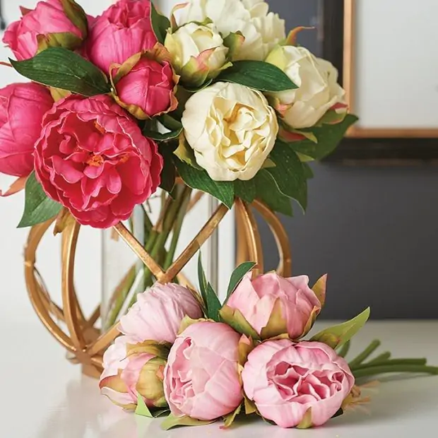 ピオニー セット Vibrant Peony 5 Stem Bouquet Set of 3 | Antique Farmhouse