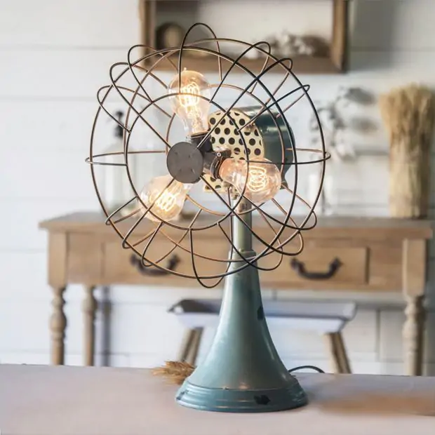 Vintage fan table lamp discount