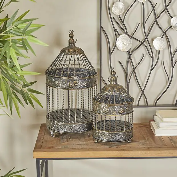 Vintage Inspired Decorative Birdcage Set of 2 Antique Farmhouse