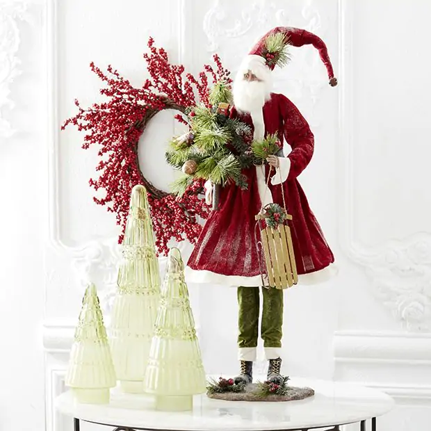 Vintage Inspired Winter Santa Figure | Antique Farmhouse