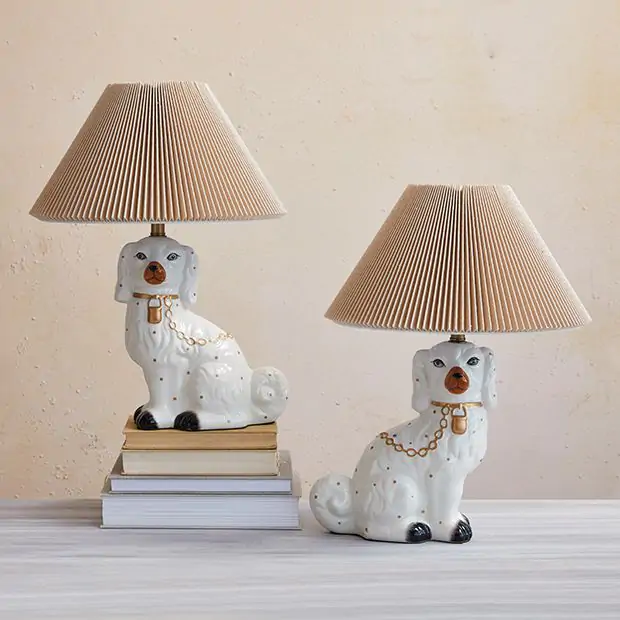 Vintage Reproduction Staffordshire Table Lamp Set of 2 Antique Farmhouse
