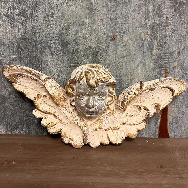 【5％OFF】 Weathered Angel Wall Decor | Antique Farmhouse アンティーク雑貨