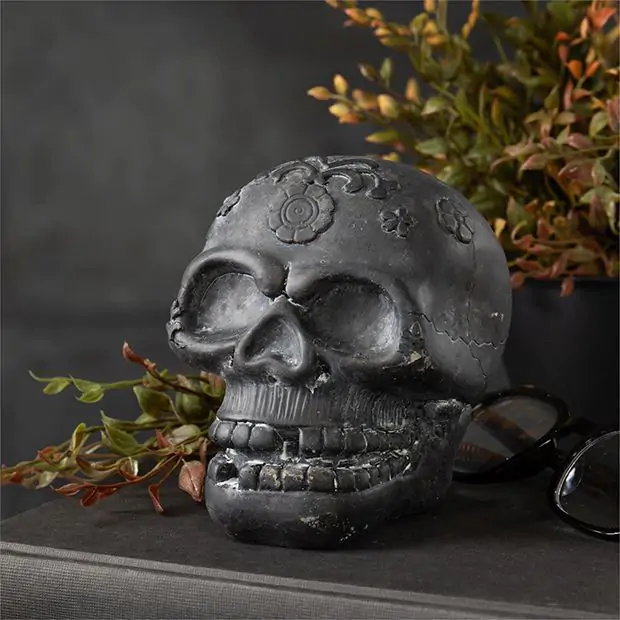 アンティーク雑貨 Vintage Skull Weathered Cement Skull Figure Set of 2 | Antique Farmhouse