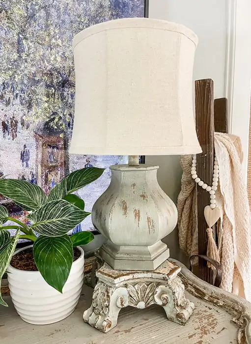 Weathered Classic Cottage Style Table Lamp Antique Farmhouse