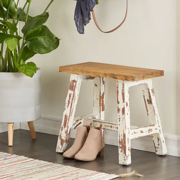 Rustic Reclaimed Wood Foot Stools Old Barn Step Up Rustic Stool