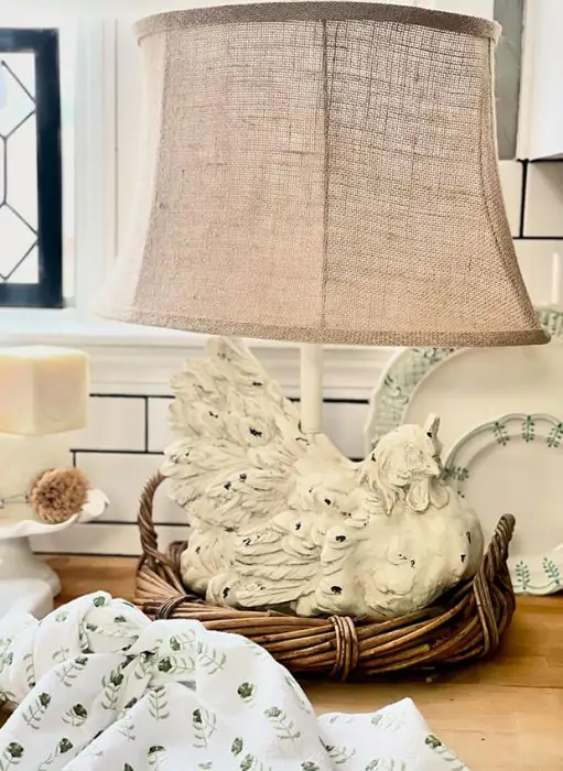 White rooster lamp discount