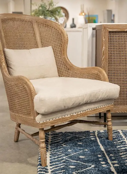 Wingback cane chair outlet