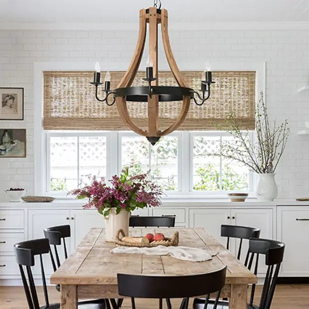 Wine Barrel 6 Arm Chandelier Antique Farmhouse